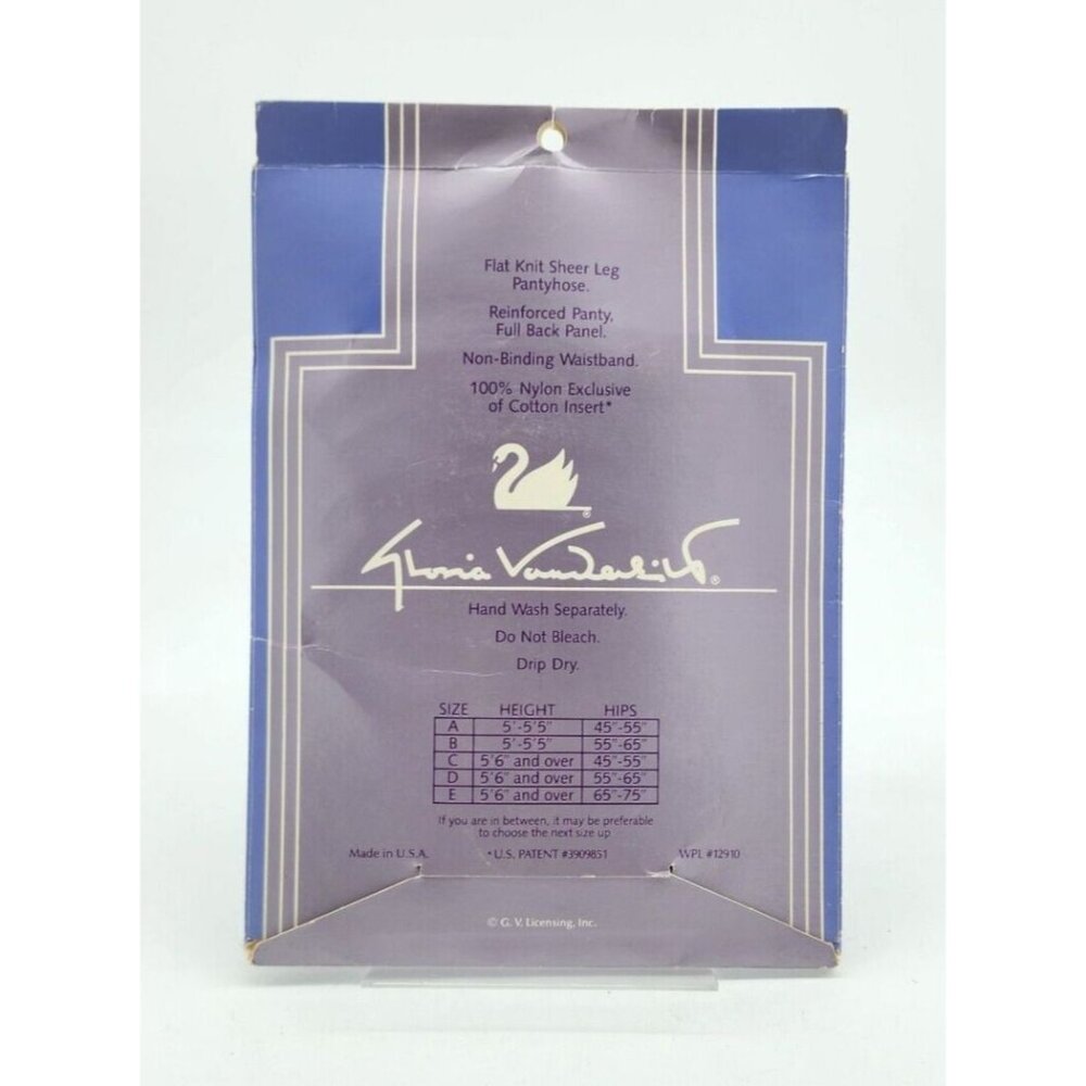Gloria Vanderbilt Daysheer Flat Knit Reinforced Toe Pantyhose Off White Size D - Picture 4 of 4